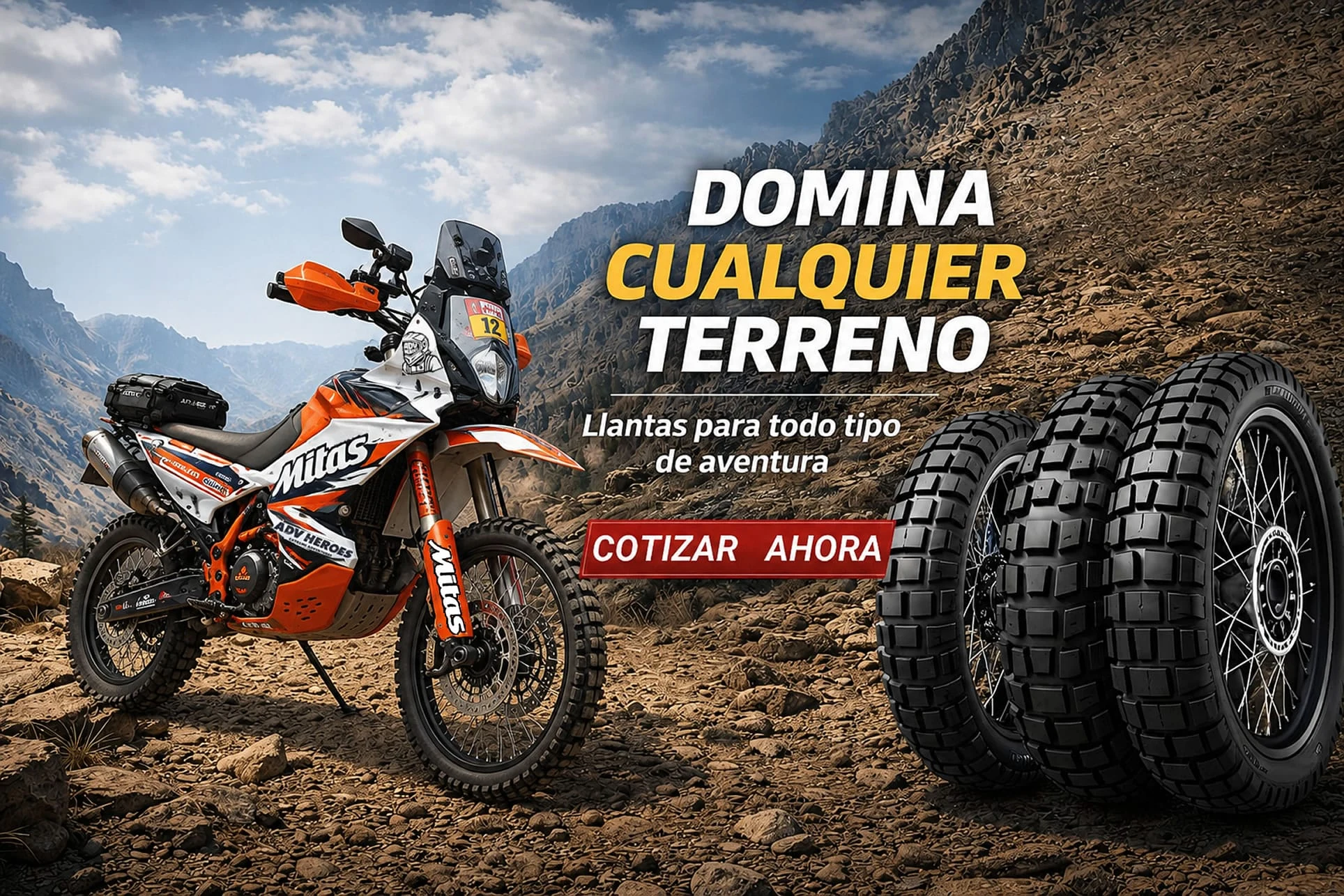 Domina cualquier terreno. Llantas para todo tipo de aventura. Cotizar ahora.